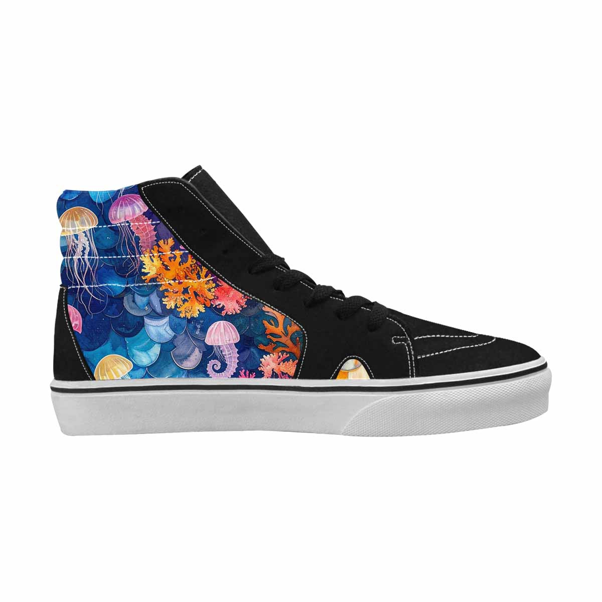WOMEN'S Fish Scale Coral High Top Canvas Dark Academia Shoes
