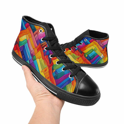 MEN'S Transgender Flag Color High Top Canvas Vivid Shoes