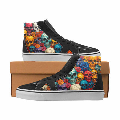 WOMEN'S Skulls High Top Canvas Personalized Wallpaper Art Limited Edition Sneakers