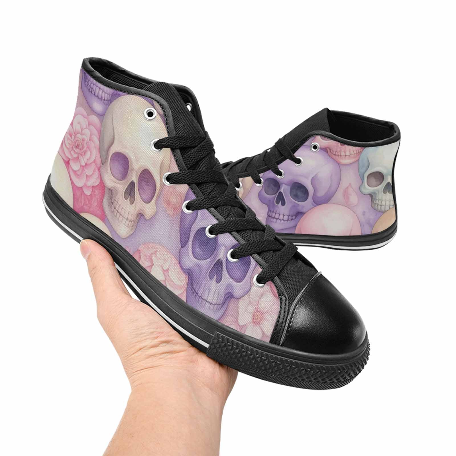 MEN'S Skulls - Pastel High Top Canvas Neon Fantasy Sneakers
