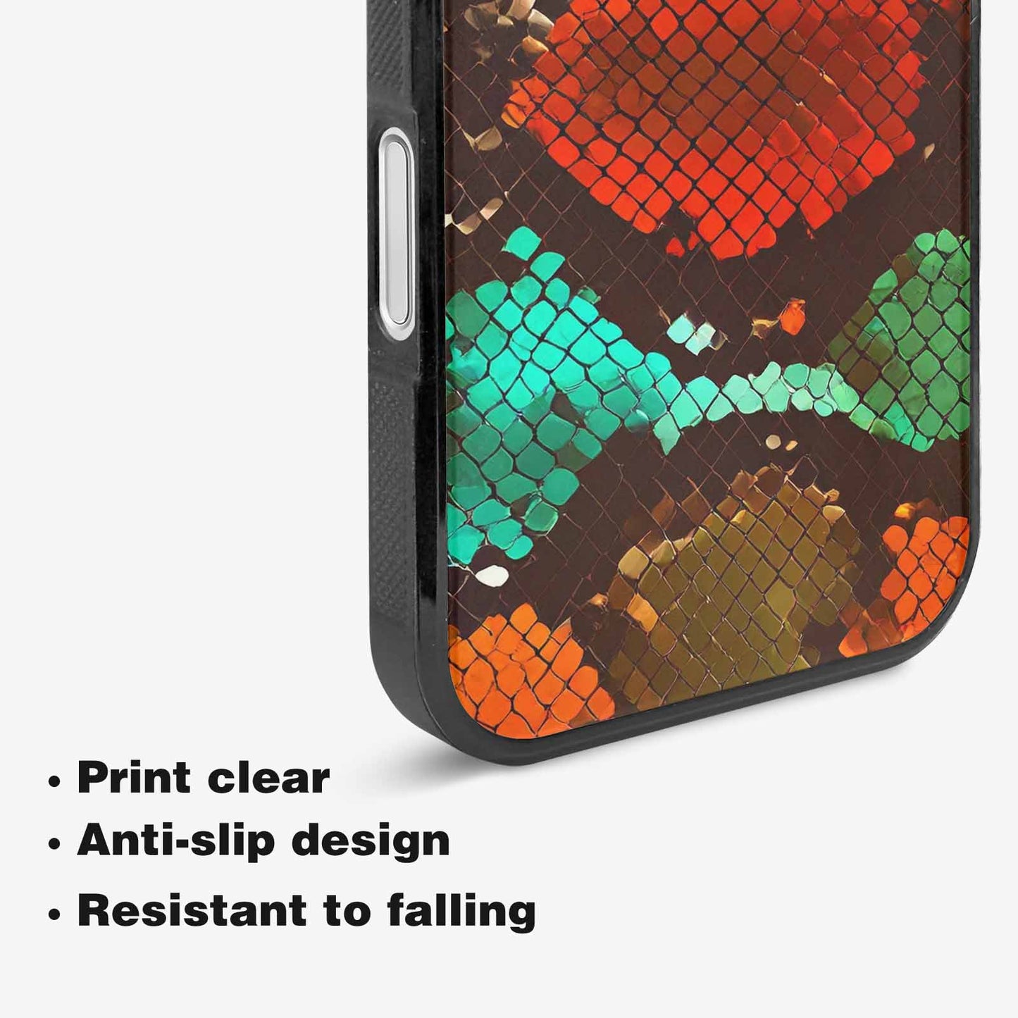 iPhone 16 Case — Snake Print Dark Seamless Pattern Vibrant, Original Design Phone Case