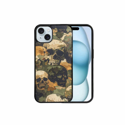 iPhone 15 Plus Case — Military Camo Skull, Unique Phone Case Design