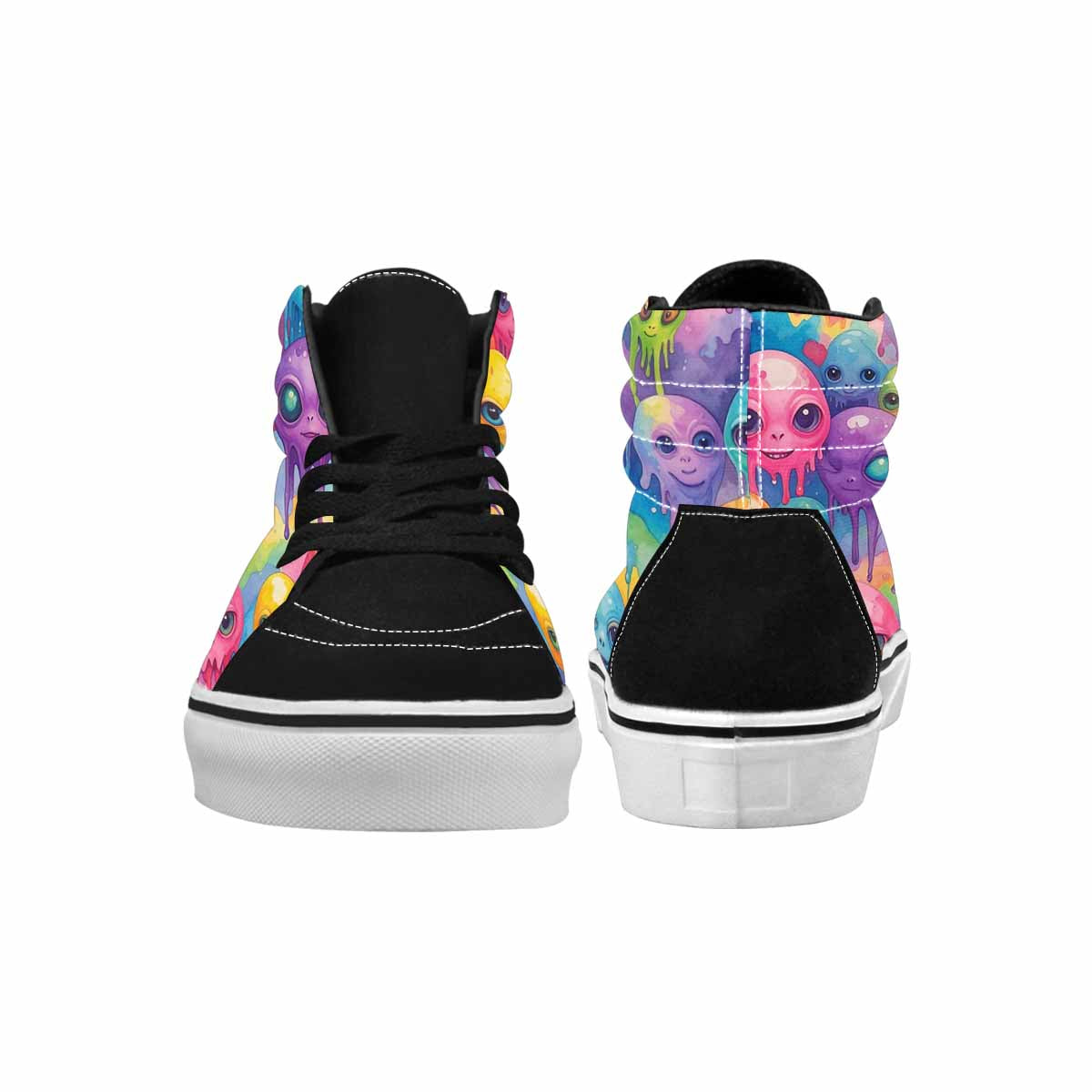 MEN'S Aliens  Tie Dye High Top Canvas Kaleidoscope Custom Sneakers
