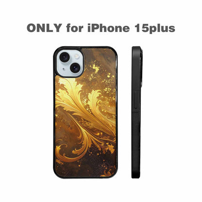 iPhone 15 Plus Case — Klimt Gold Leaf Artwork Pattern, Personalized Phone Case