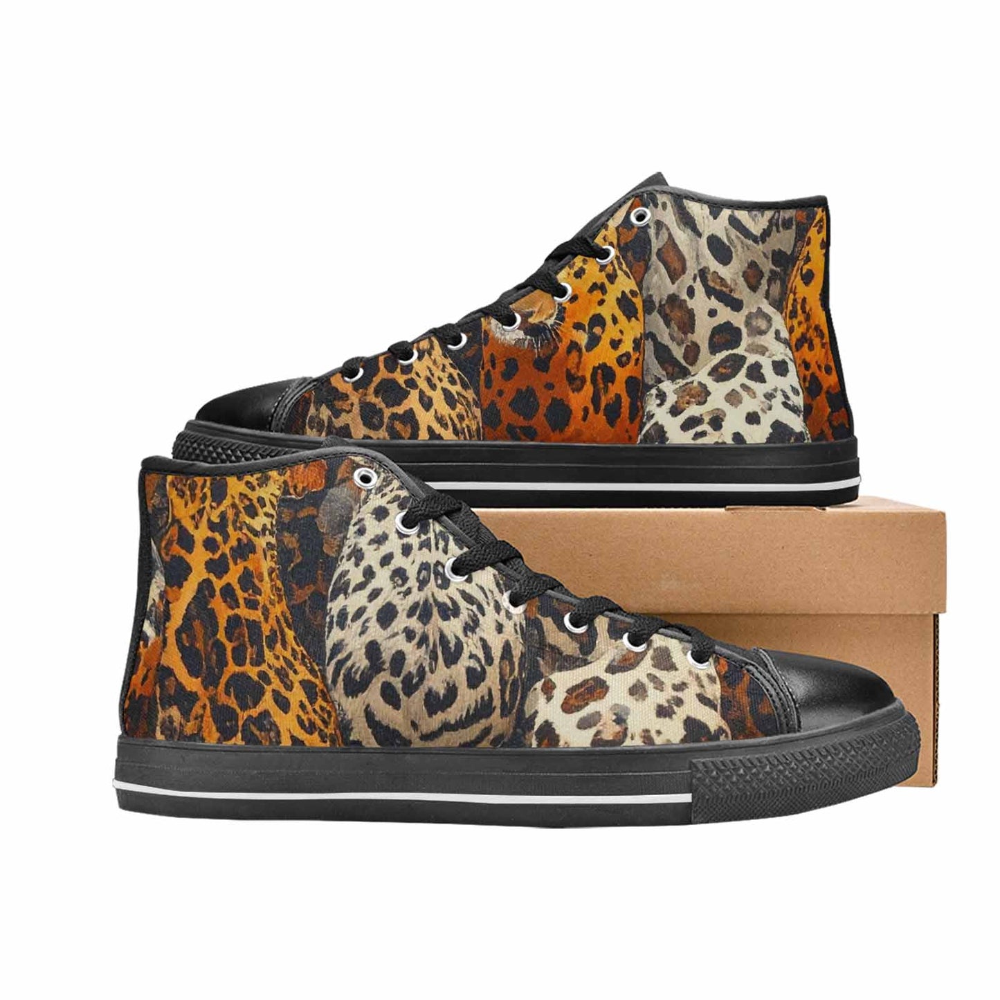 WOMEN'S Animal Print High Top Canvas Dark Academia Shoes