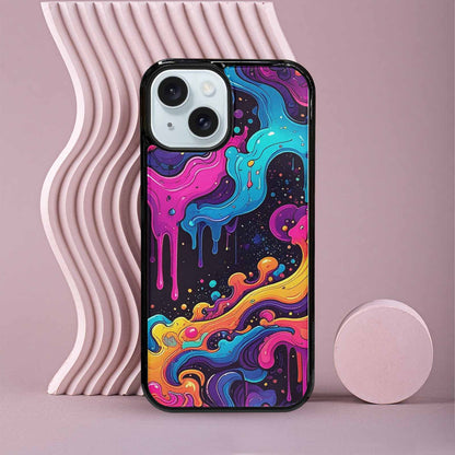 iPhone 15 Case — Neon Drip Galaxy Custom, Custom Art Phone Cover