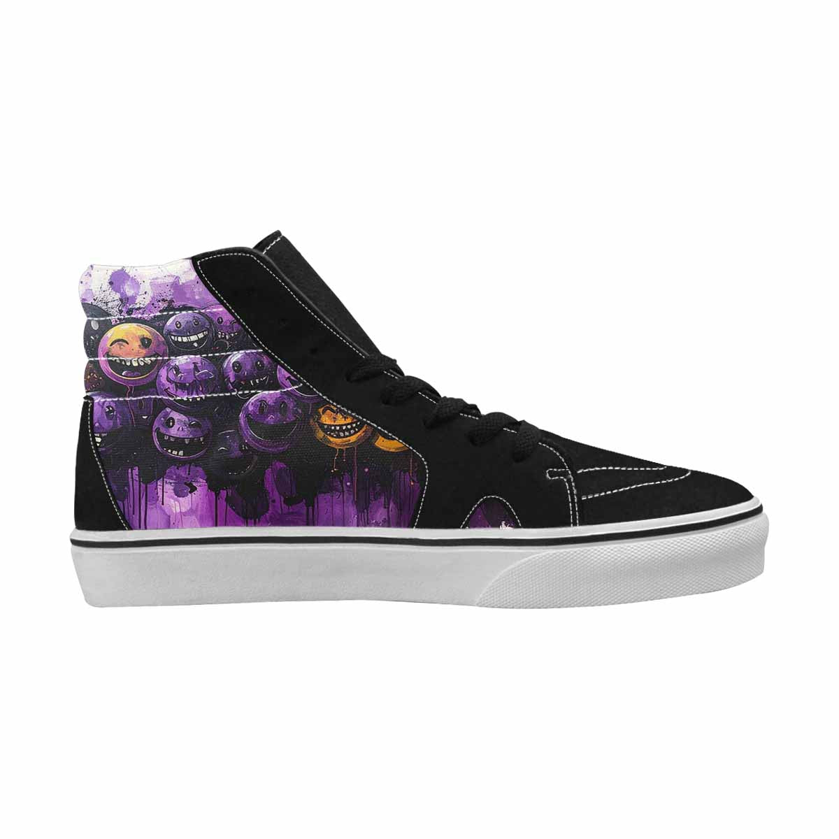 MEN'S Melting Moon Smiley High Top Canvas Cottagecore Custom Sneakers