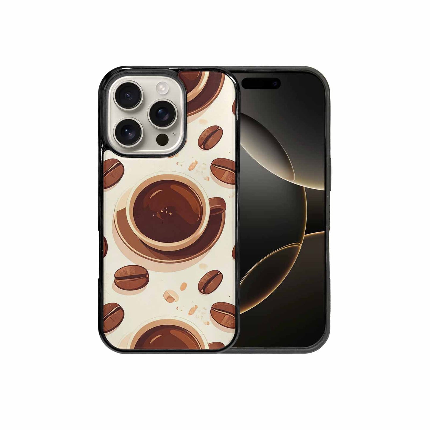 iPhone 16 Pro Case — Coffee Cup And Bean Pattern Seamless, Original Design Phone Case