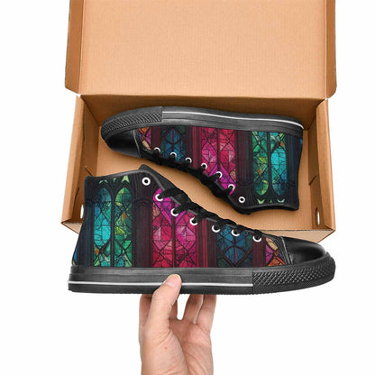 MEN'S Stained Glass Cathedral High Top Canvas Y2K Custom Sneakers
