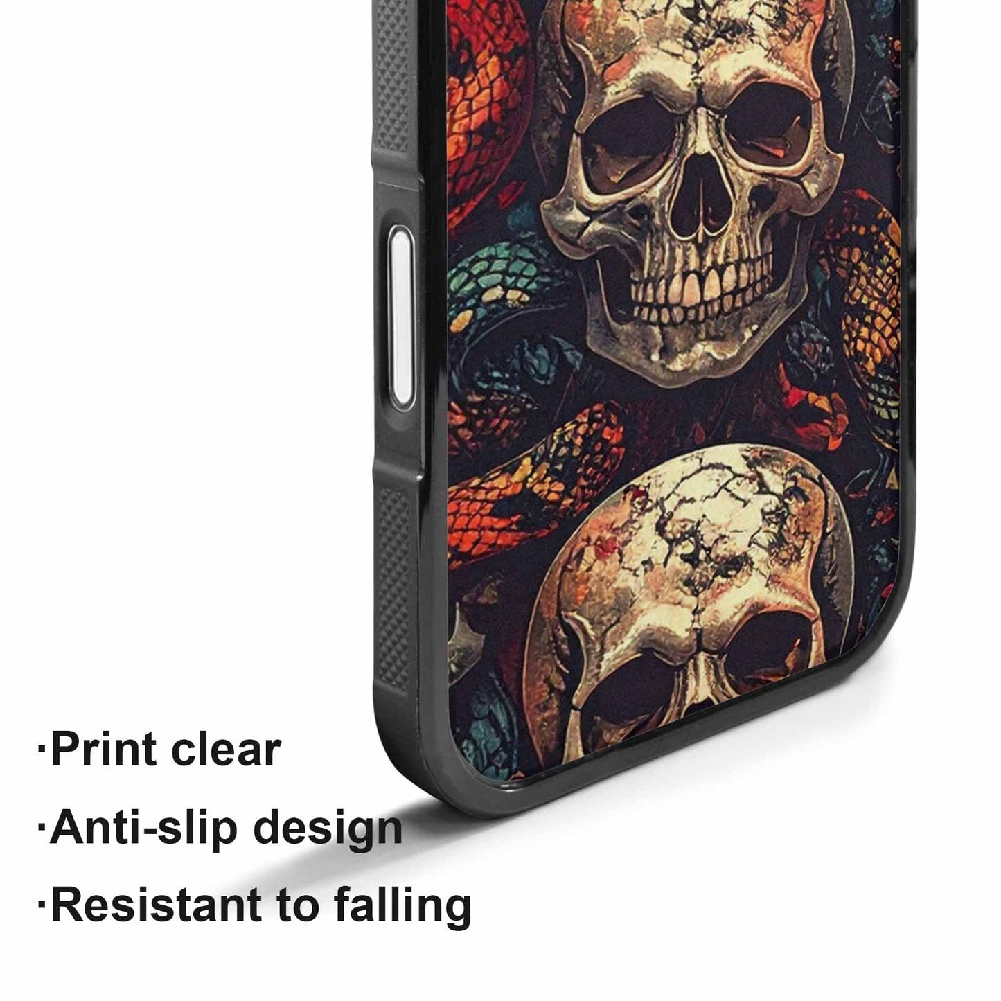 iPhone 17 Case — Snake Skulls Print Gothic Skulls, Custom Made Phone Cover