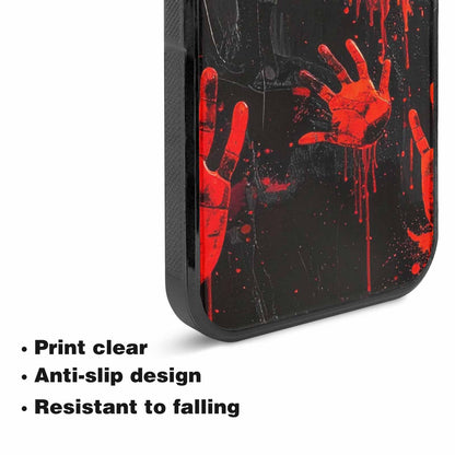 iPhone 15 Plus Case — Splatter Paint Art Hand Prints Black, Custom Print Case Cover