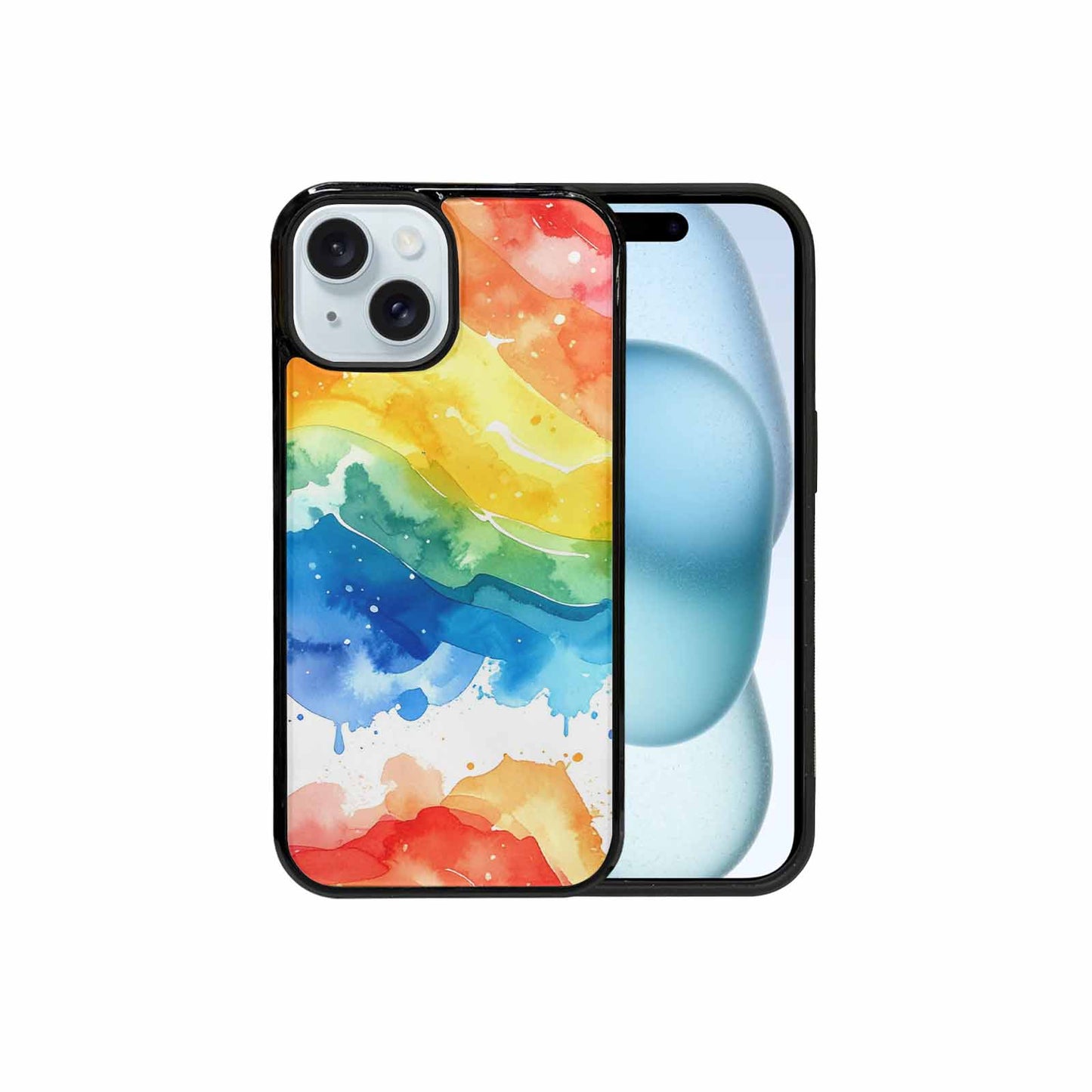 iPhone 15 Case — Watercolor Splash Abstract Pattern Seamless Repeat, Customized Protective Case