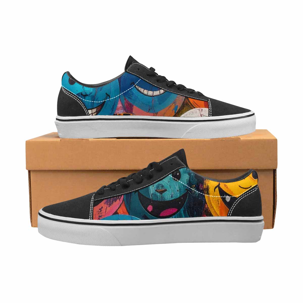 WOMEN'S Smiley Faces Lace-Up Canvas Aesthetic Shoes