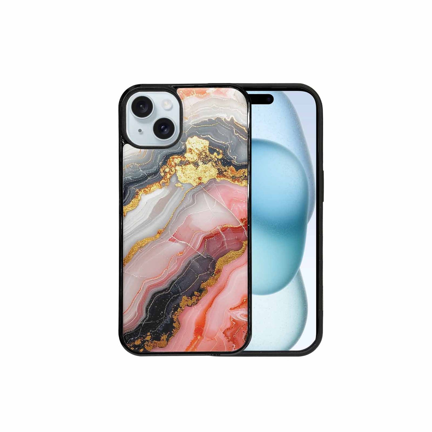 iPhone 15 Plus Case — Marble Vein Marble Veins Pattern Hundreds, Personalized Phone Case
