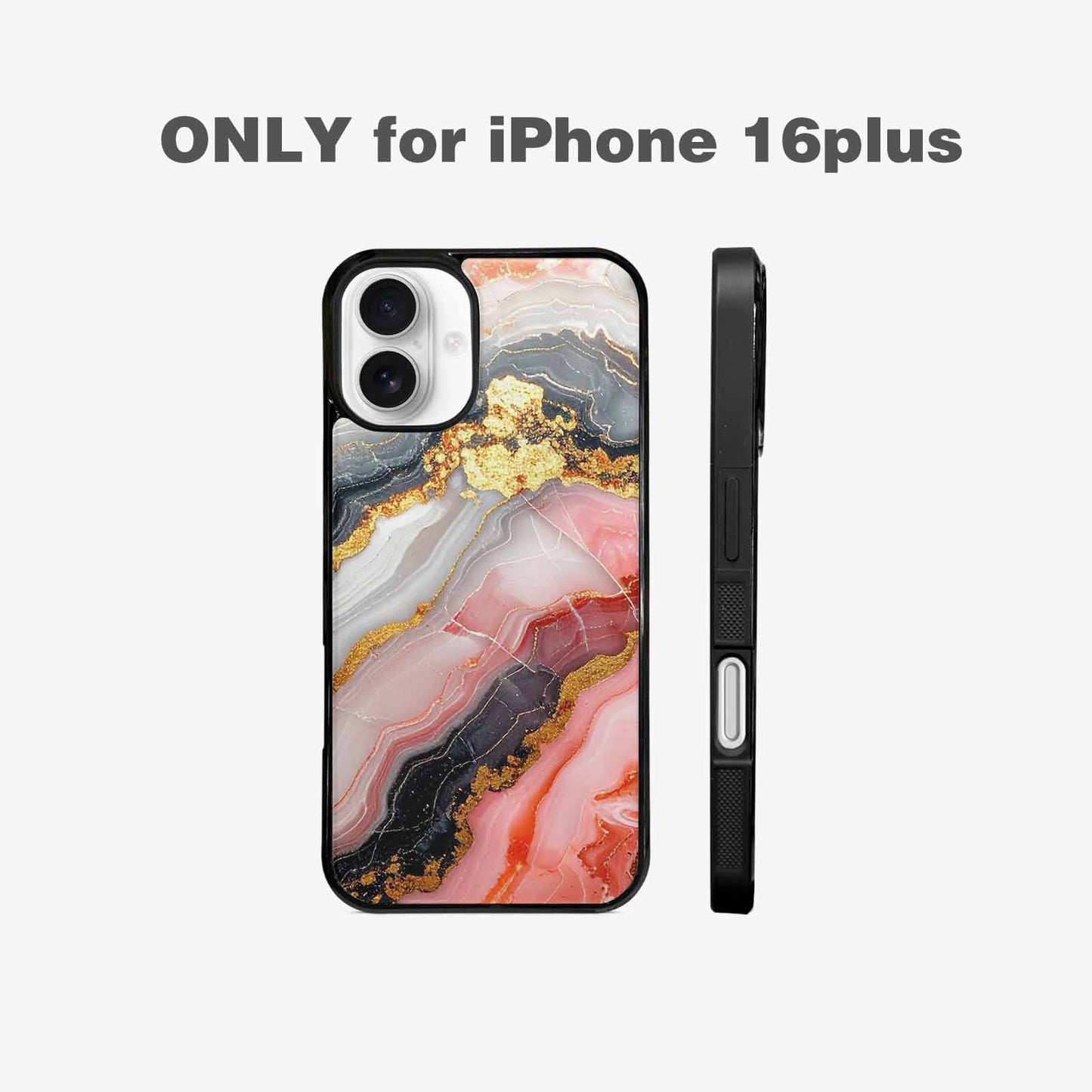 iPhone 16 Plus Case — Marble Vein Marble Veins Pattern Hundreds, Custom Art Phone Cover