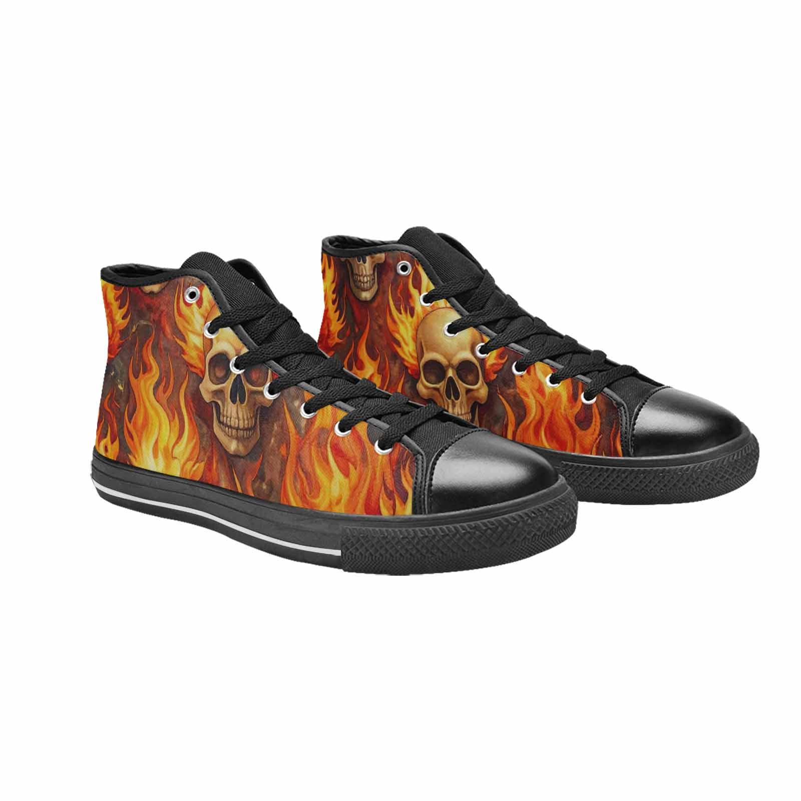 MEN'S Skulls - Flaming High Top Canvas Dreamcore Sneakers