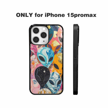 iPhone 15 Pro Max Case — Aliens Marblealiens Pattern Doe, Custom Designed Case Cover