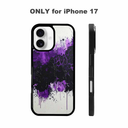 iPhone 17 Case — Black &amp; Purple Ink Animal Print, Original Design Phone Case