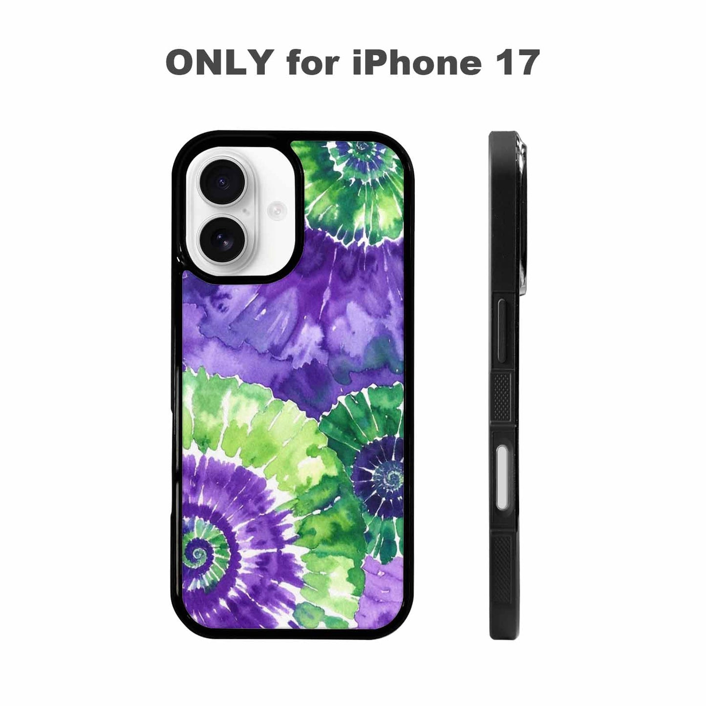 iPhone 17 Case — Tie Dye Purple Green Tie Dye, Custom Print Case Cover