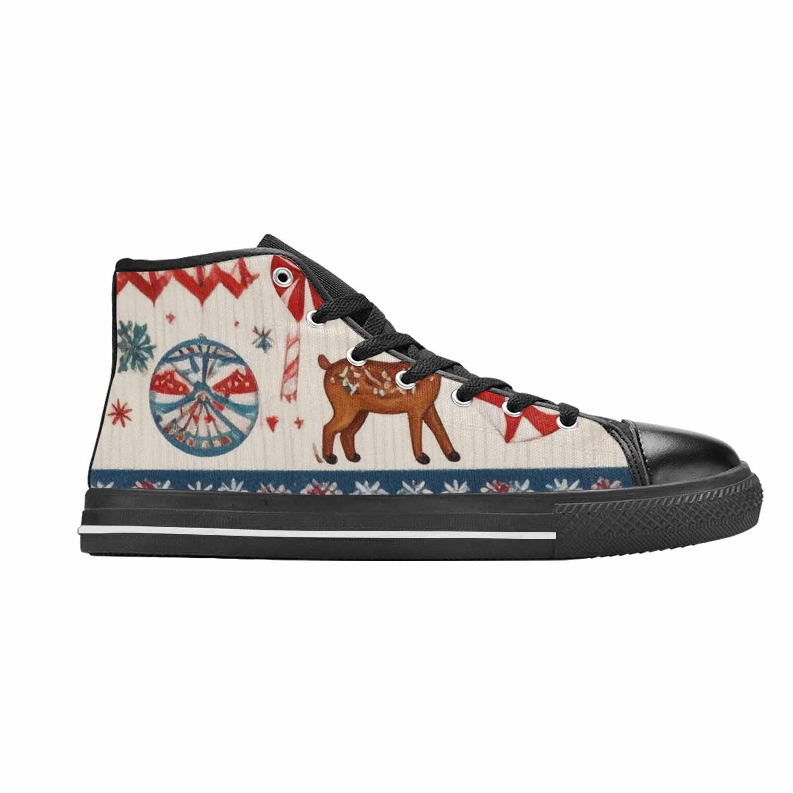 WOMEN'S Christmas Holly Snowflake High Top Canvas Aesthetic Sneakers