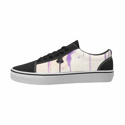 MEN'S Mushrooms Black & Purple Ink Canvas Streetwear Wallpaper Art Custom Streetwear Shoes