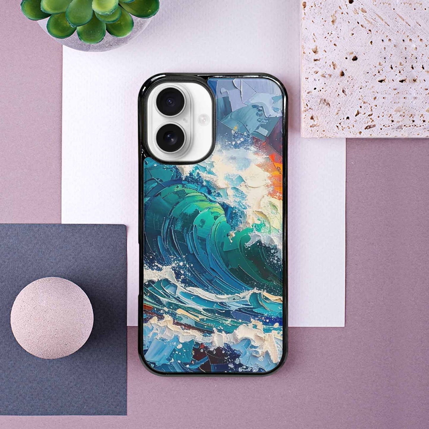 iPhone 16 Case — Wave Crest Splash Wave Crest Splash, Custom Print Case Cover