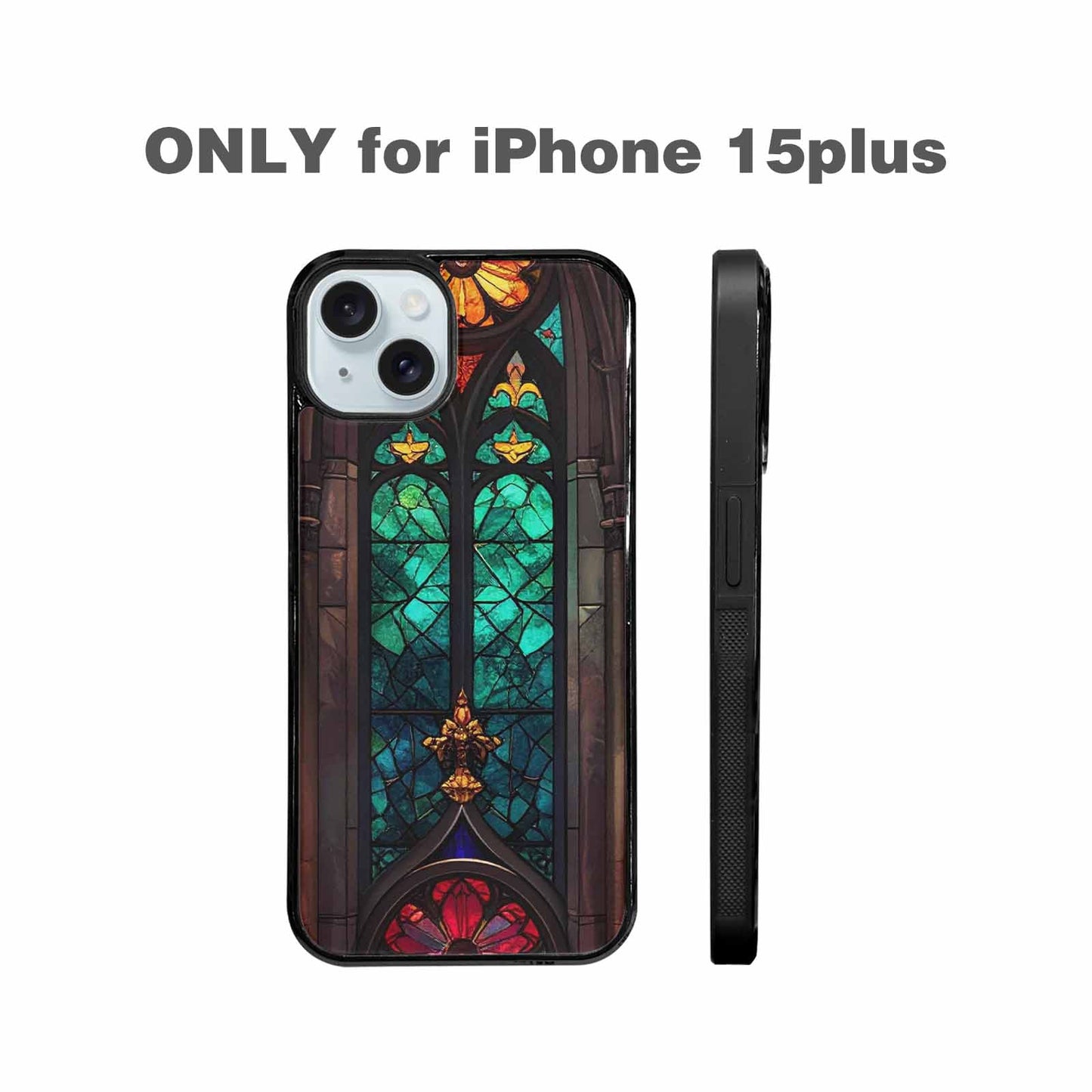 iPhone 15 Plus Case — Stained Glass Cathedral Custom, Customized Protective Case