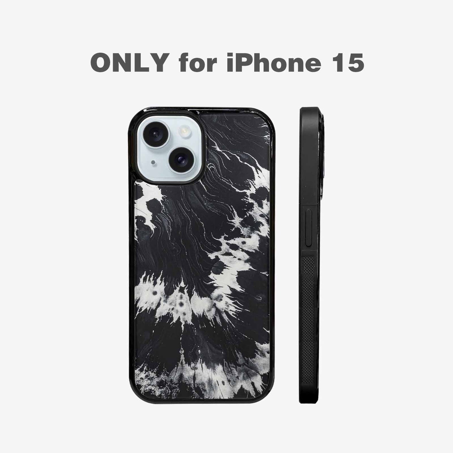 iPhone 15 Case — Black White Animal Print, Custom Print Case Cover