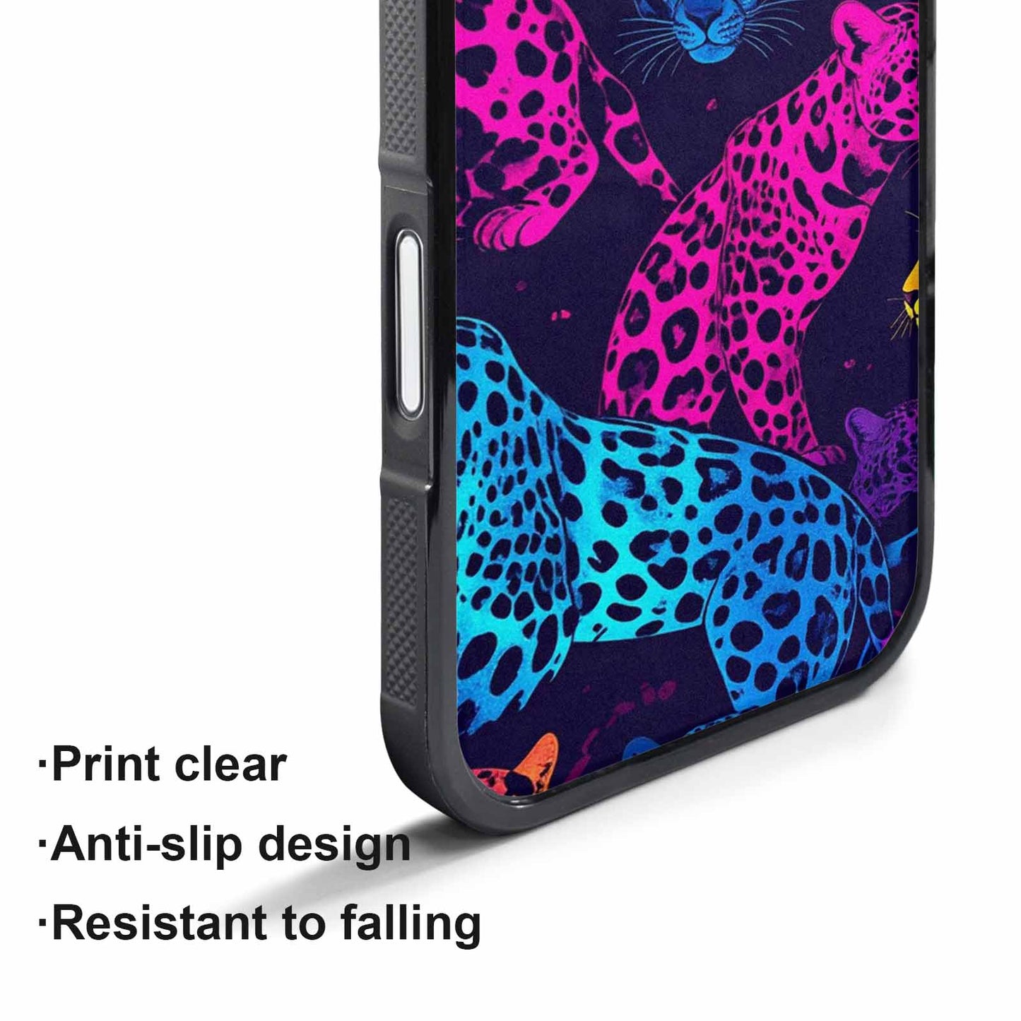 iPhone 17 Pro Max Case — Leopard Print Neon Seamless Animal Print, Custom Made Phone Cover