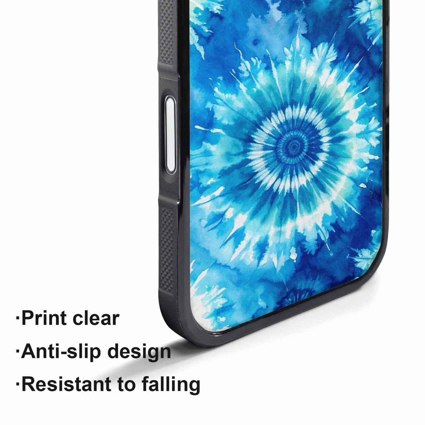 iPhone 17 Pro Case — Tie Dye Ocean Blues Blended Tie, Customized Protective Case