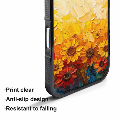 iPhone 17 Pro Max Case — Impressionist Sunflower Brushstroke Pattern Floral, Custom Designed Case Cover