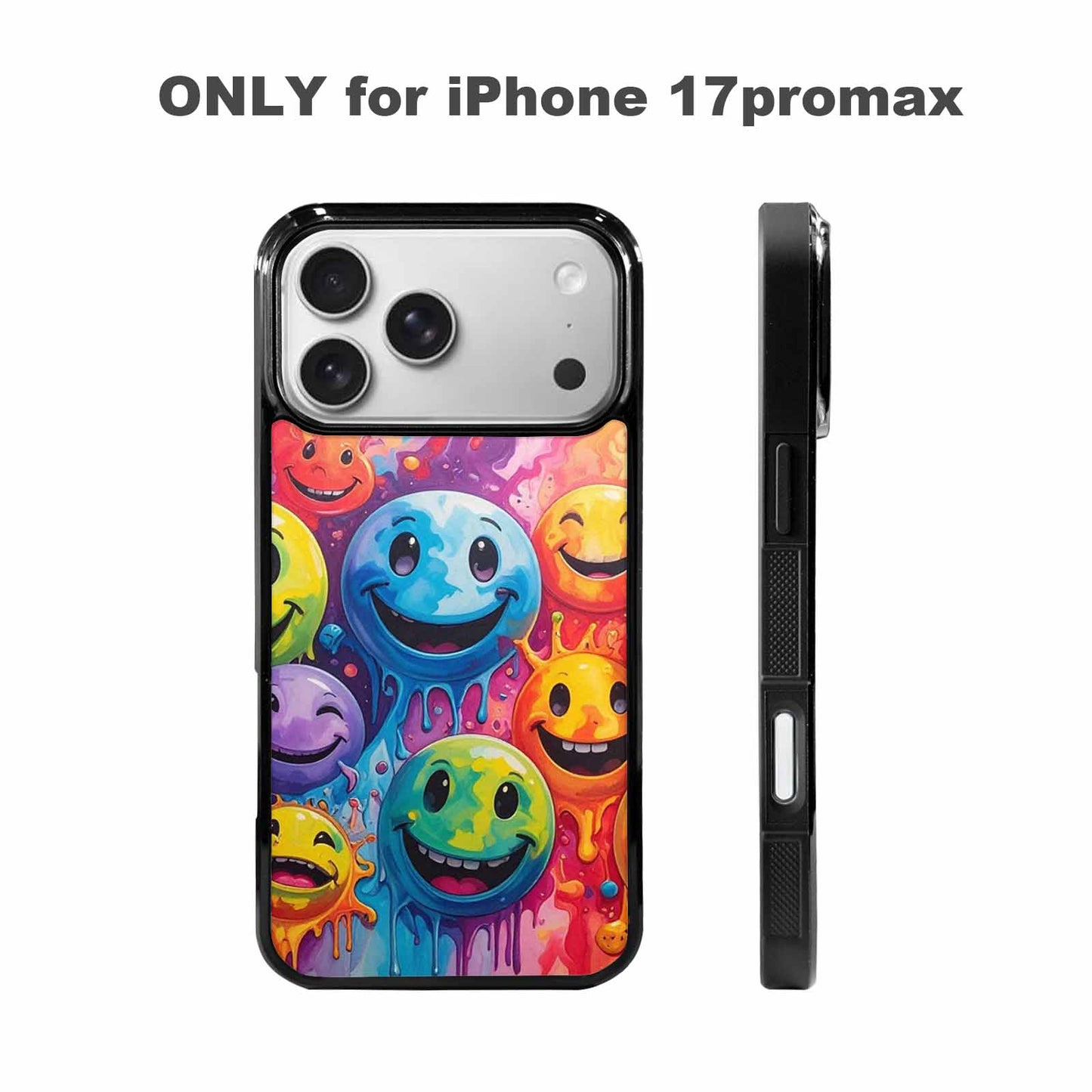 iPhone 17 Pro Max Case — Smiley Facessmiley Faces Tie Original Art, Customized Protective Case