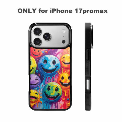 iPhone 17 Pro Max Case — Smiley Facessmiley Faces Tie Original Art, Customized Protective Case