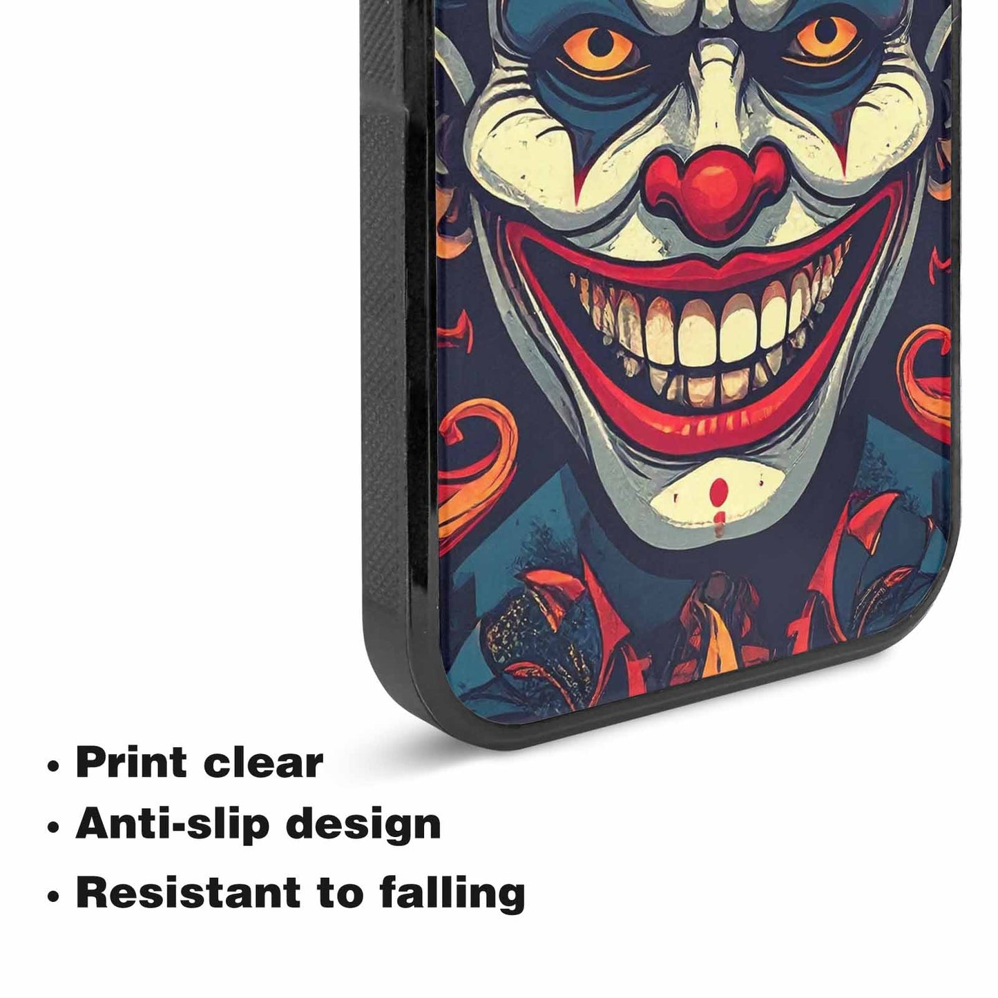 iPhone 15 Plus Case — Evil Circus Heads Faces Overlapping Patterns, Custom Print Case Cover