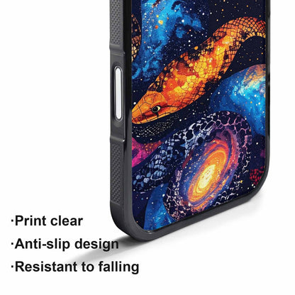 iPhone 17 Pro Case — Galaxy Snake Print Galaxy Space, Unique Phone Case Design