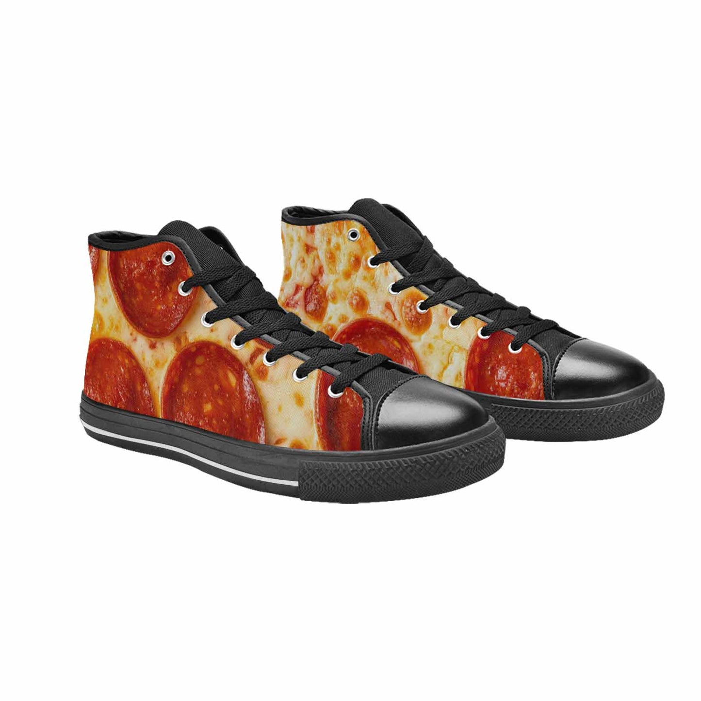 WOMEN'S Pepperoni Pizza Print High Top Canvas Dreamcore Custom Shoes