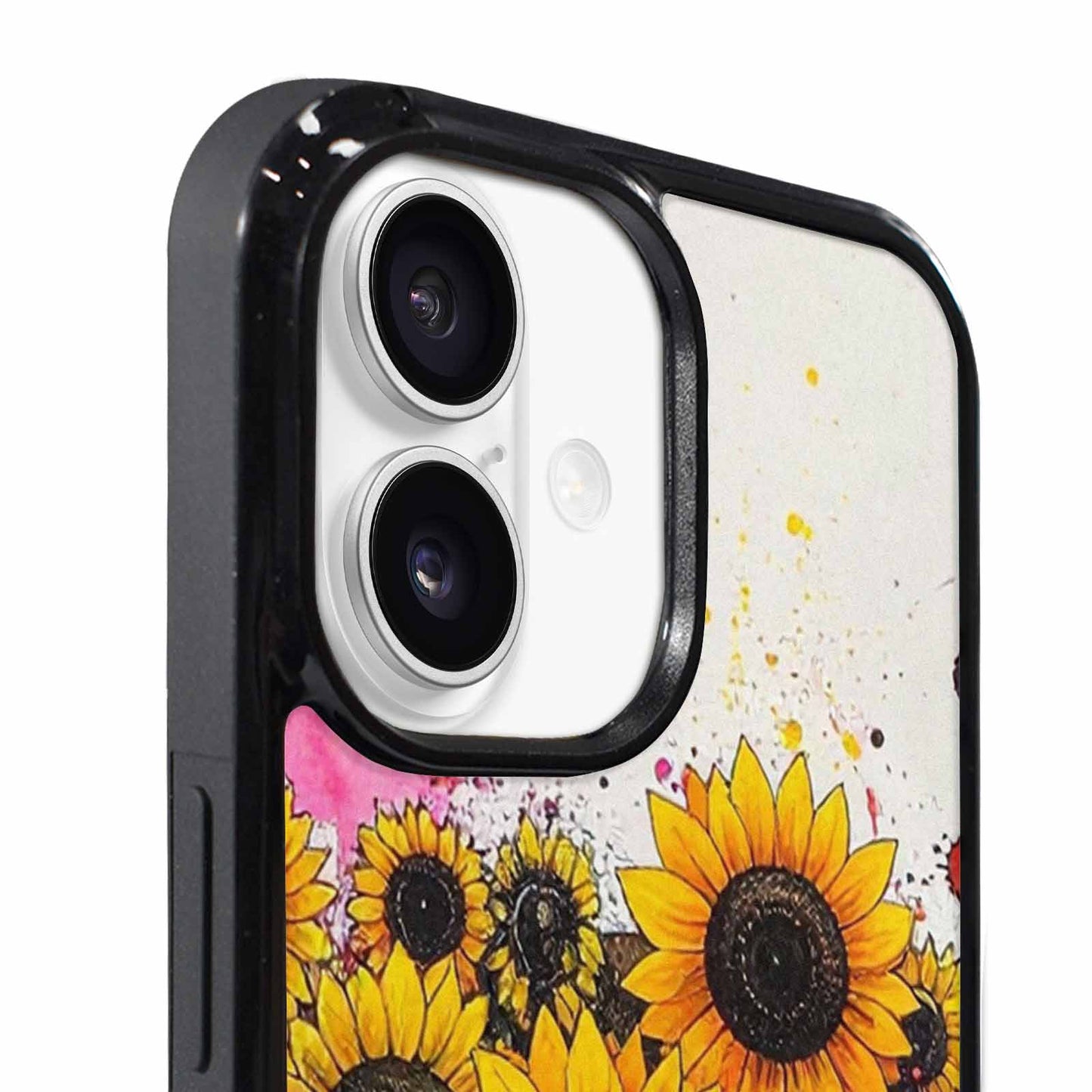 iPhone 17 Case — Sunflower Burst Black &amp; Floral, Unique Phone Case Design