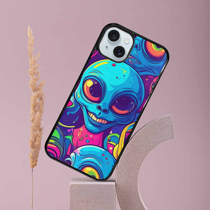 iPhone 15 Plus Case — Alien Ufo Cartoon, Custom Designed Case Cover