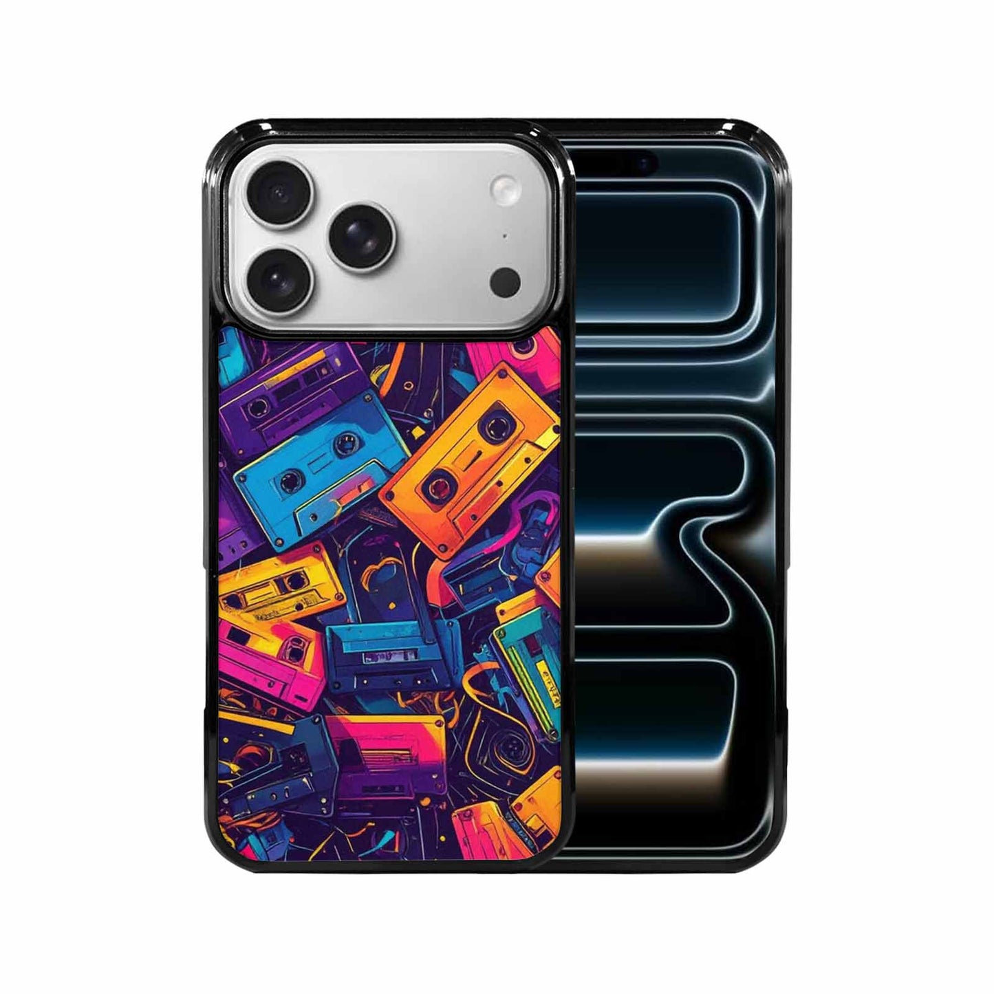 iPhone 17 Pro Max Case — Retro Cassette Tape Pattern Retro Vintage, Custom Made Phone Cover