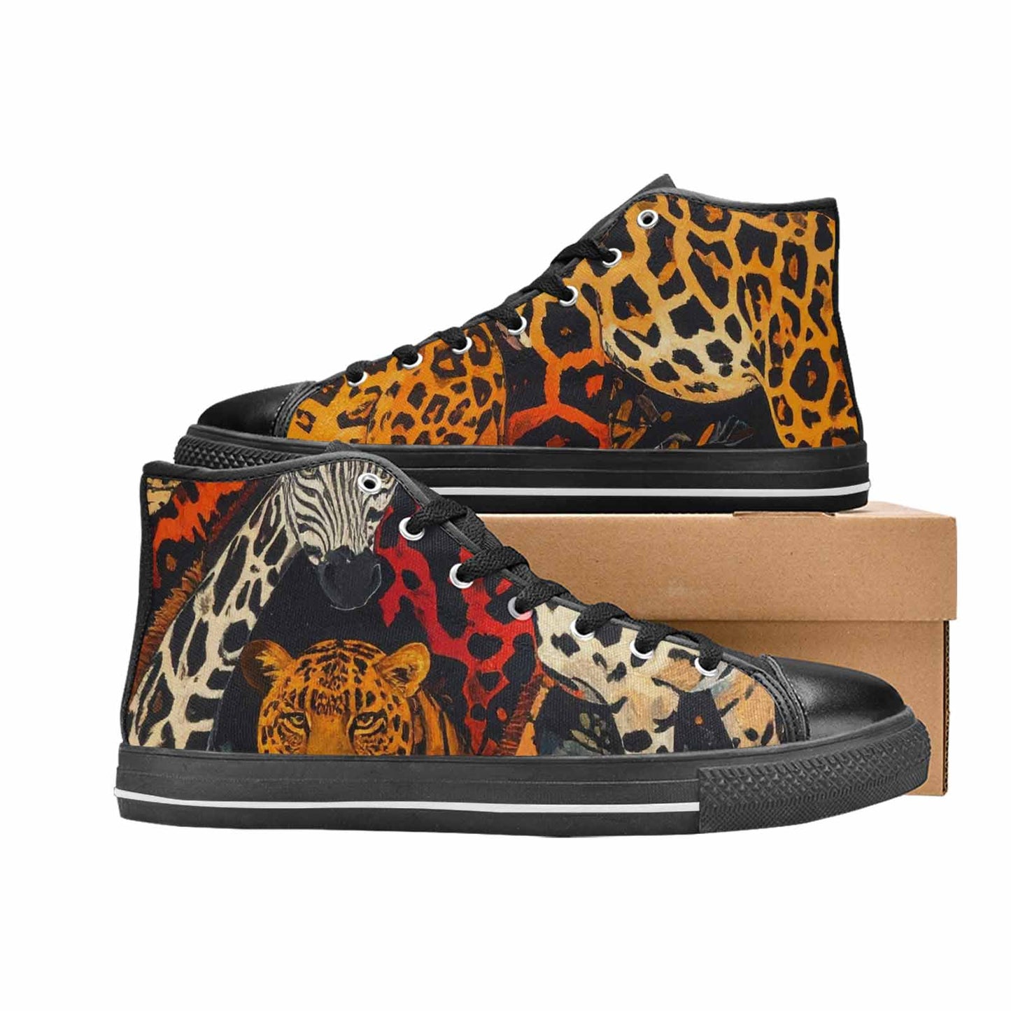 MEN'S Animal Print High Top Canvas Y2K Custom Sneakers