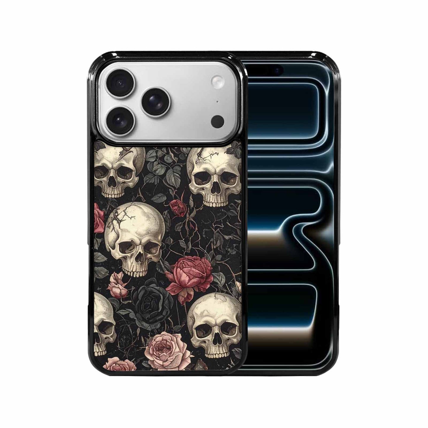 iPhone 17 Pro Max Case — Skulls Roses And Skulls Gothic Skulls, Custom Designed Case Cover
