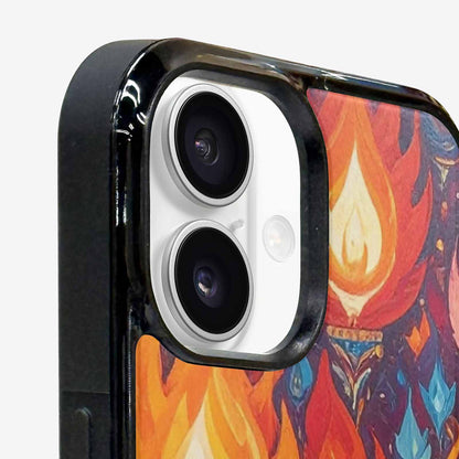 iPhone 16 Plus Case — Flame Burst Full Color Vibrant Flame, Custom Phone Case