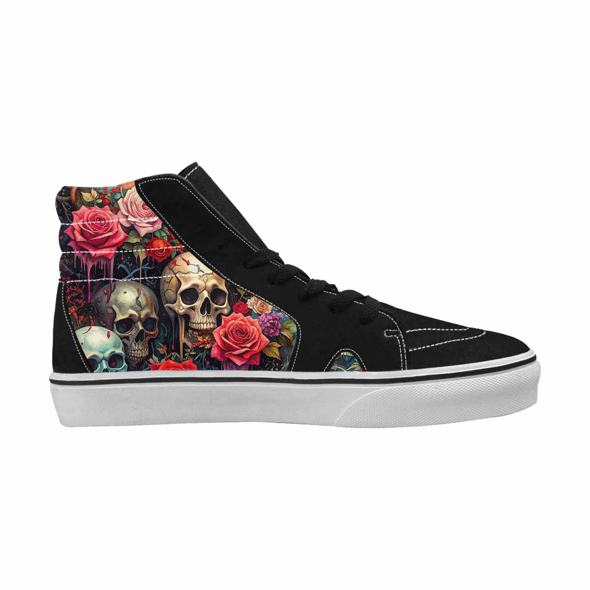 MEN'S Skulls Roses Melting Skulls High Top Canvas Dreamlike Shoes