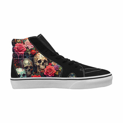MEN'S Skulls Roses Melting Skulls High Top Canvas Dreamlike Shoes