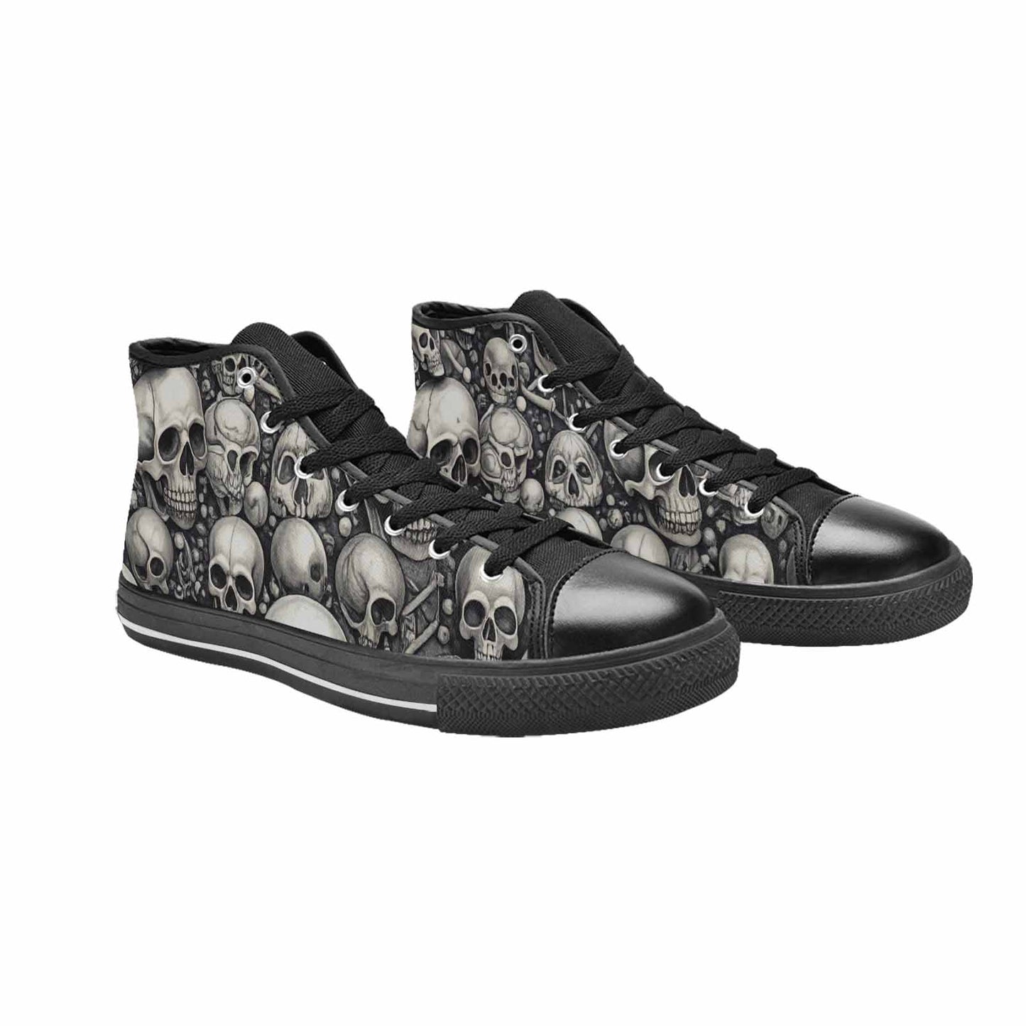 WOMEN'S Skulls - Classic High Top Canvas Vibrant Chaos Shoes