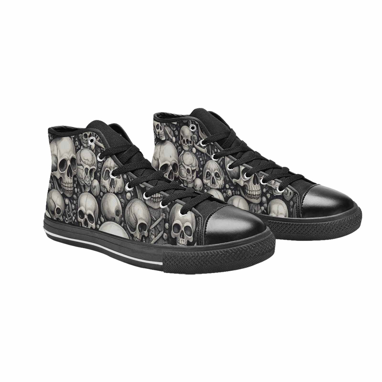 WOMEN'S Skulls - Classic High Top Canvas Vibrant Chaos Shoes