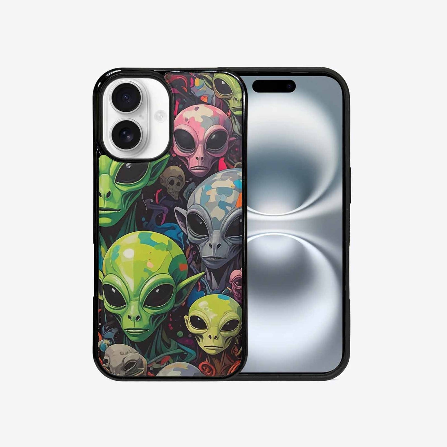 iPhone 16 Case — Aliens Camo Aliens Pattern Hundreds Of, Unique Phone Case Design