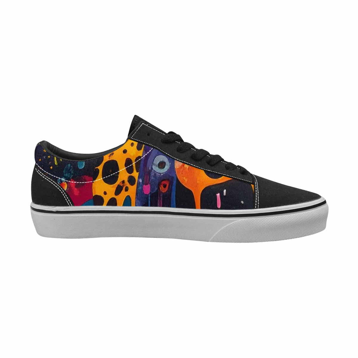 WOMEN'S Melting Aliens Lace-Up Canvas Wallpaper Art Sneakers