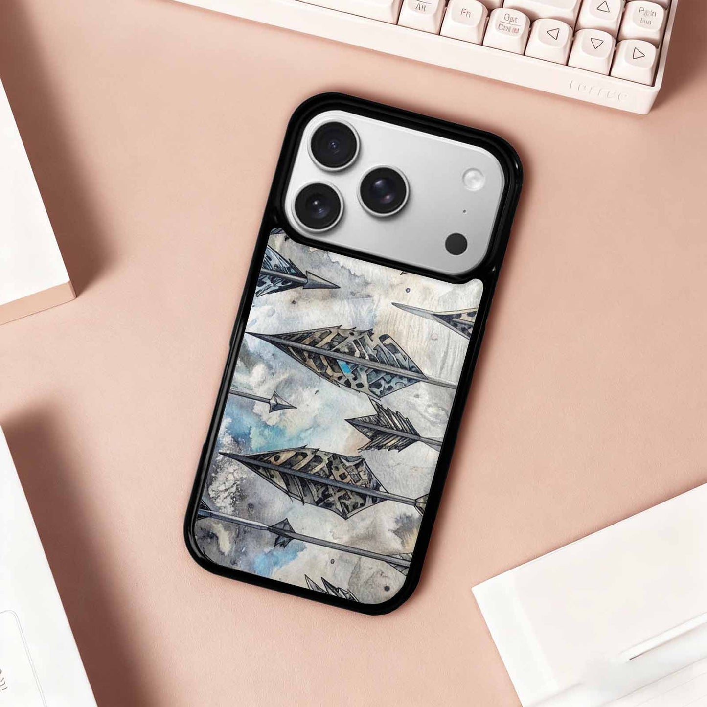iPhone 17 Pro Case — Iridescent Leopard Print Arrow Animal Print, Custom Designed Case Cover