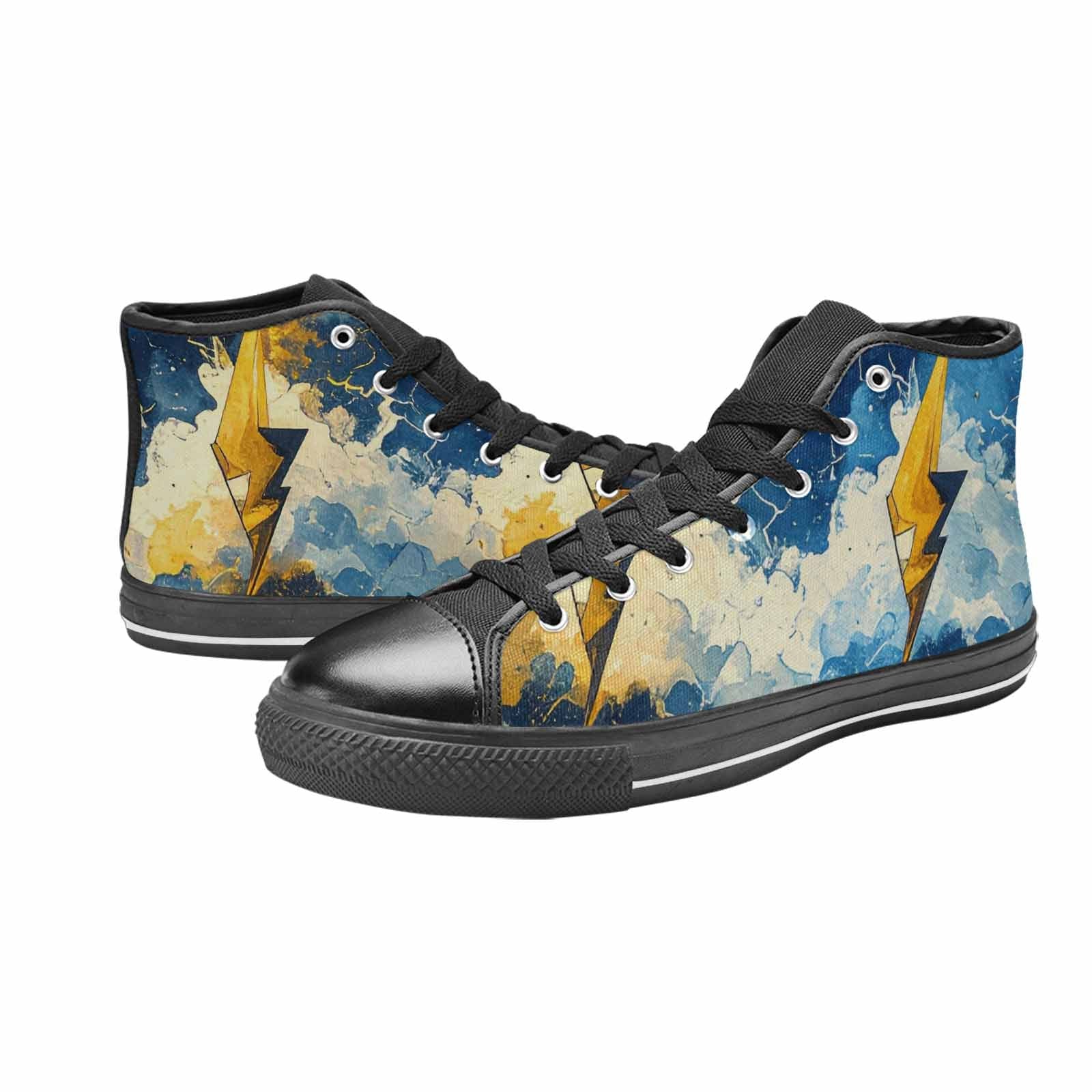 MEN'S Lightning Bolt High Top Canvas Aesthetic Custom Shoes